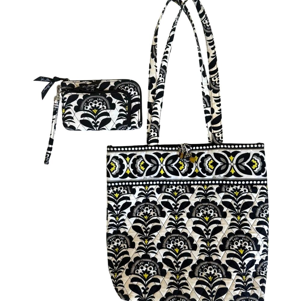 Set of 2 Vera Bradley Items Fanfare Bag Matching Wallet Spring Floral READ